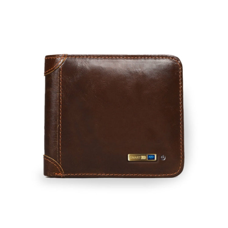 Men Leather Business Wallet Smart Anti-Lost Anti-Theft Wallet, Style:Smart(Brown) - free shipping - PMc TechLife - Order now!