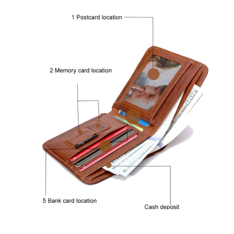 Men Leather Business Wallet Smart Anti-Lost Anti-Theft Wallet, Style:Smart(Brown) - free shipping - PMc TechLife - Order now!