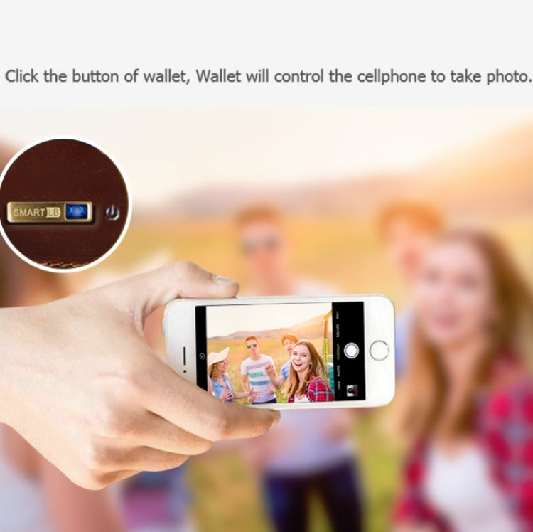 Men Leather Business Wallet Smart Anti-Lost Anti-Theft Wallet, Style:Smart(Brown) - free shipping - PMc TechLife - Order now!