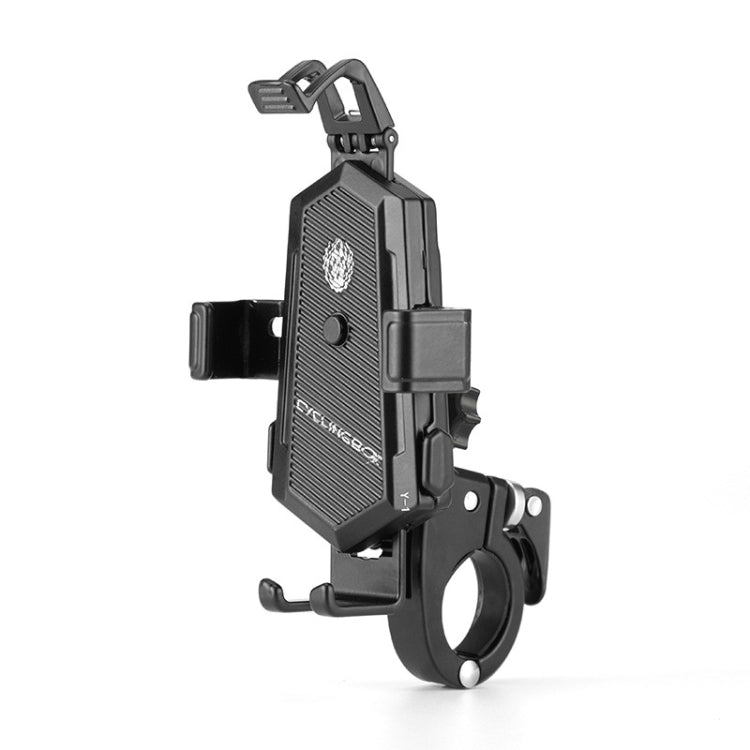 Bicycle Mobile Phone Holder Can Rotate And Adjust Fixed Aluminum Alloy Bracket Automatic Grab Bracket, Style:Handlebar Installation(Black) - Holders by PMC TechLife | Online Shopping South Africa | PMC TechLife | Buy Now Pay Later Mobicred