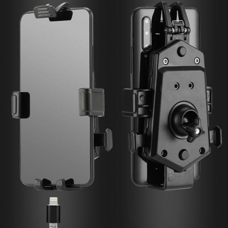 Bicycle Mobile Phone Holder Can Rotate And Adjust Fixed Aluminum Alloy Bracket Automatic Grab Bracket, Style:Rearview Mirror Installation(Silver) - Holders by PMC TechLife | Online Shopping South Africa | PMC TechLife | Buy Now Pay Later Mobicred