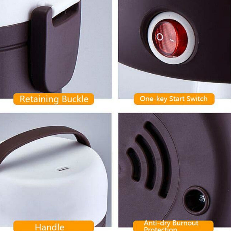 LINGRUI Multi-Function Electric Lunch Box Electric Heating Insulation Cooking Mini Rice Cooker, CN Plug, Specification:Three Layer(Purple) - free shipping - PMC TechLife - Order now!