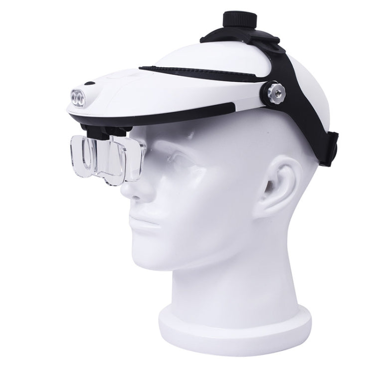 The Elderly Reading And Repairing Magnifying Glass With 2 LED Lamp Head-Mounted HD Magnifying Glass - Glasses Style by PMC TechLife | Online Shopping South Africa | PMC TechLife