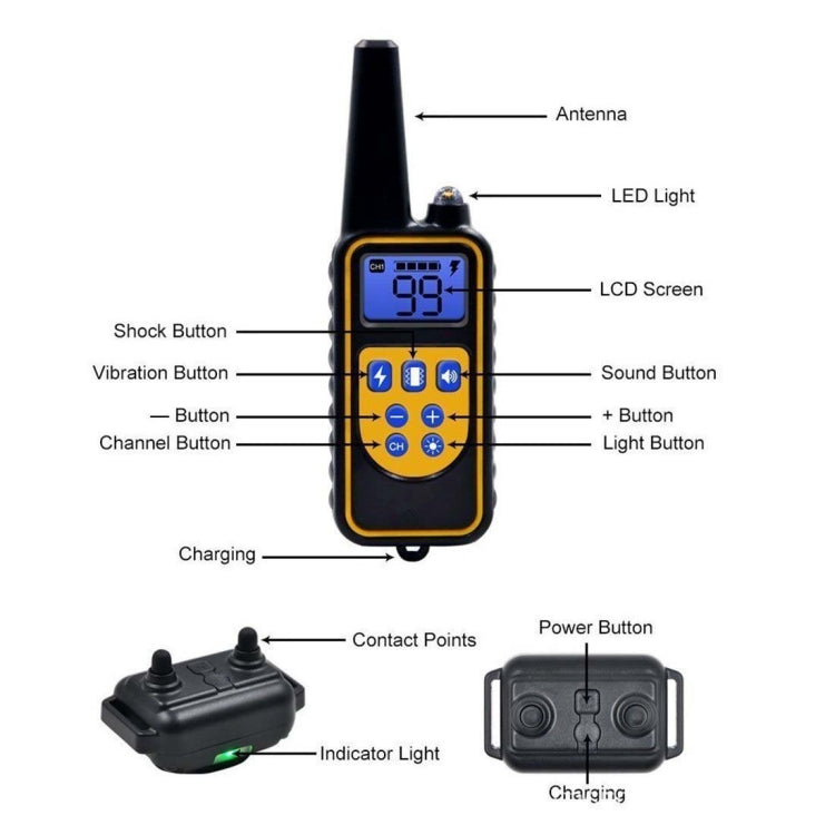 Bark Stopper Dog Training Device Dog Collar with Electric Shock Vibration Warning(US Plug) - Training Aids by PMC TechLife | Online Shopping South Africa | PMC TechLife | Buy Now Pay Later Mobicred