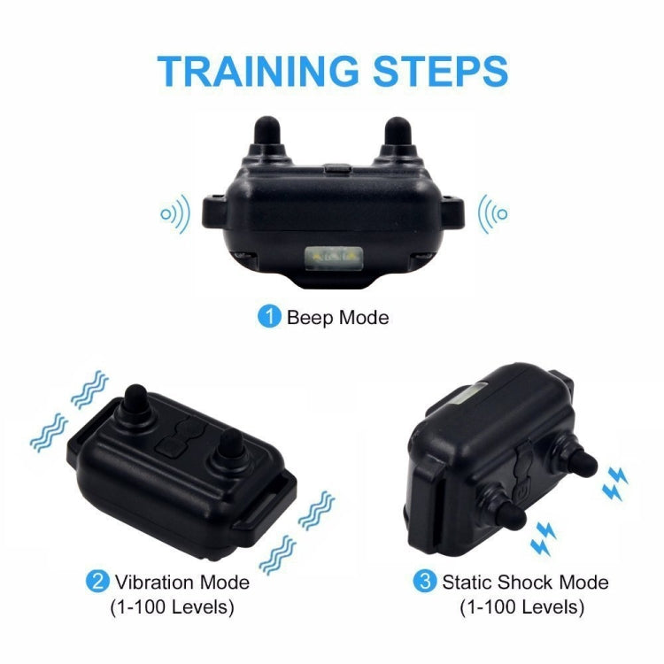 Bark Stopper Dog Training Device Dog Collar with Electric Shock Vibration Warning(AU Plug) - Training Aids by PMC TechLife | Online Shopping South Africa | PMC TechLife | Buy Now Pay Later Mobicred