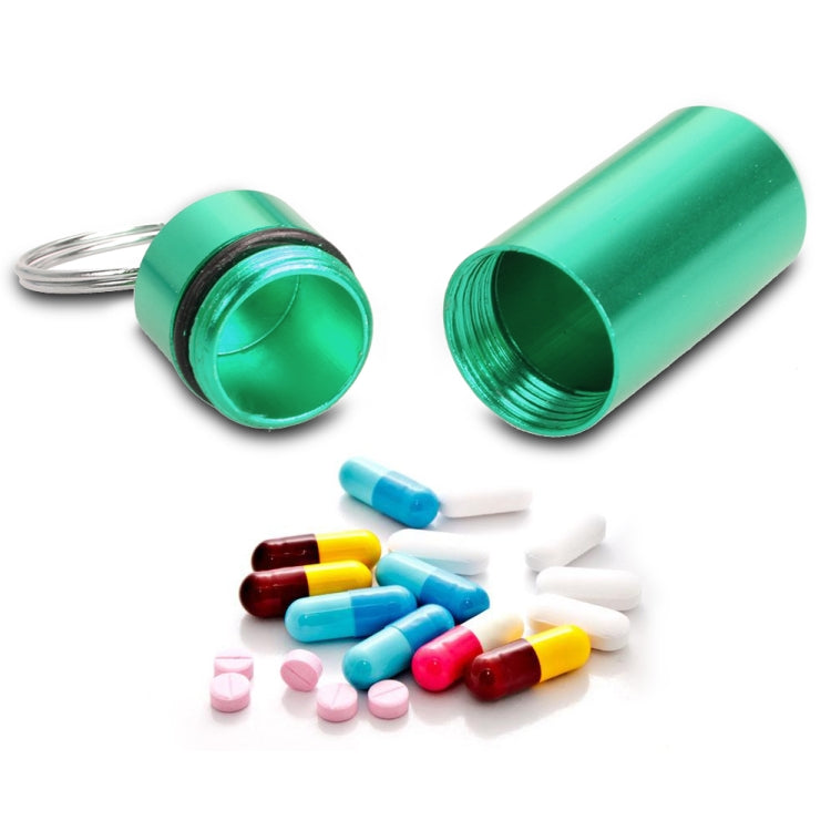 10pcs Portable Sealed Waterproof Aluminum Alloy First Aid Pill Bottle with Keychain(Green) - Emergency Tools by PMC TechLife | Online Shopping South Africa | PMC TechLife | Buy Now Pay Later Mobicred