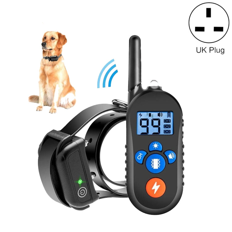 800m Remote Control Electric Shock Bark Stopper Vibration Warning Pet Supplies Electronic Waterproof Collar Dog Training Device, Style:556-1(UK Plug) - free shipping - PMC TechLife - Order now!