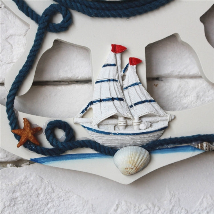 Mediterranean Style Blue And White Rudder Clock Wall Clock Home Living Room Bedroom Decoration Wooden Crafts, Style:Sailing - Wall Clock by PMc TechLife | Online Shopping South Africa | PMc TechLife | Buy Now Pay Later Mobicred