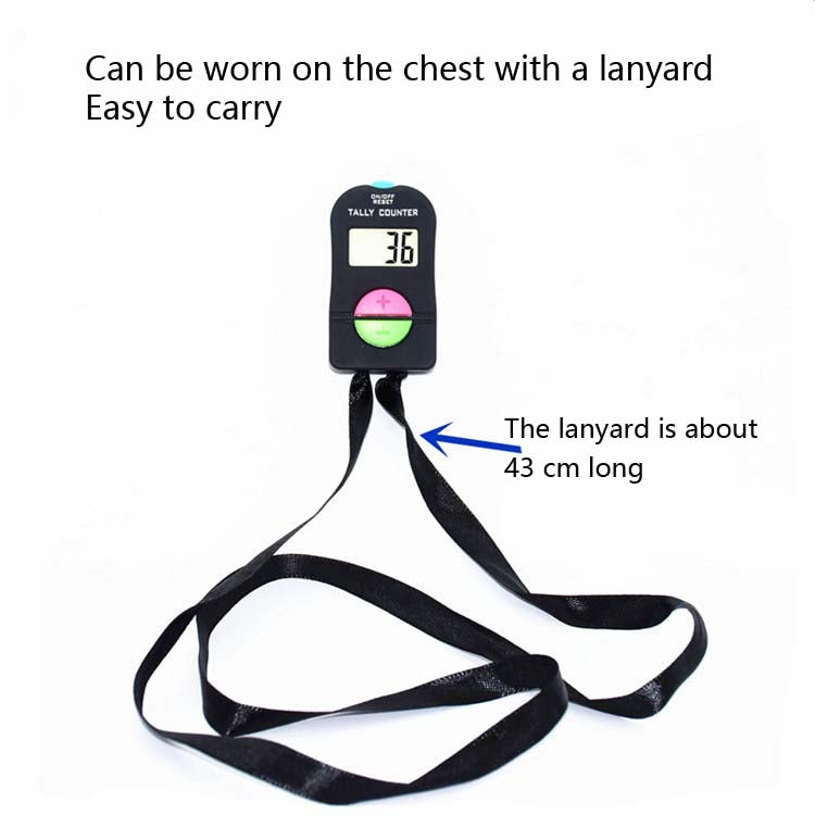 Large-Screen Electronic Digital Display Counter Manual Counter with Lanyard(Can Add or Subtract) - Pedometer by PMc TechLife | Online Shopping South Africa | PMc TechLife | Buy Now Pay Later Mobicred