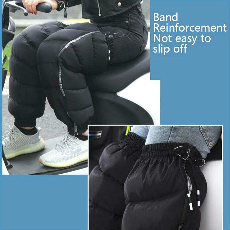 Electric Bicycle Winter Motorcycle Windshield Waterproof Warm Leg Cover Plus Velvet Padded Knee Pads, Size:60cm Standard(Black) - Protective Gear by PMC TechLife | Online Shopping South Africa | PMC TechLife | Buy Now Pay Later Mobicred