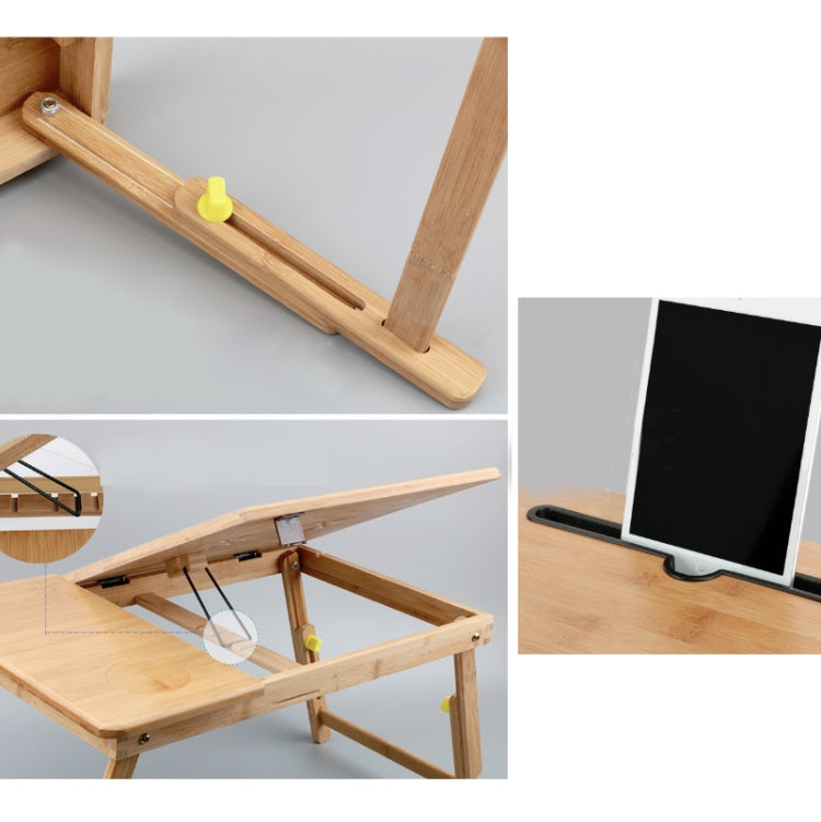 Folding Laptop Desk Bed Card Slot Lifting Type Lazy Computer Desk, Size: Medium (54cm), Style:with Drawer - Laptop Stand by PMC Jewellery | Online Shopping South Africa | PMC Jewellery | Buy Now Pay Later Mobicred
