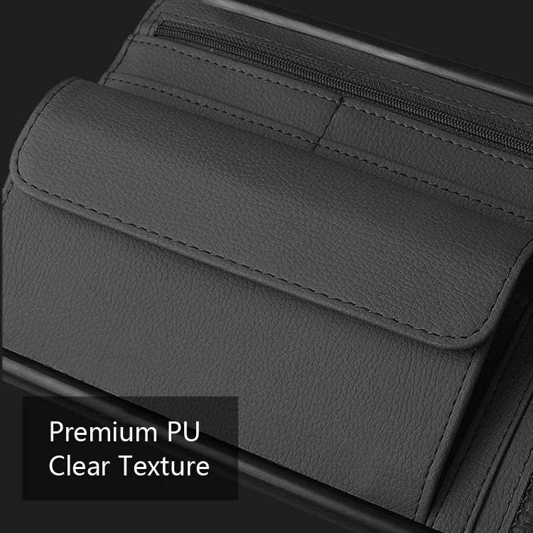 Car Sun Block Glasses Case Document Holder Car Plastic Frame Zipper Type Multi-Function Card Bag Storage Bag(Brown) - Sunglasses & Glasses Clips by PMC Jewellery | Online Shopping South Africa | PMC Jewellery | Buy Now Pay Later Mobicred