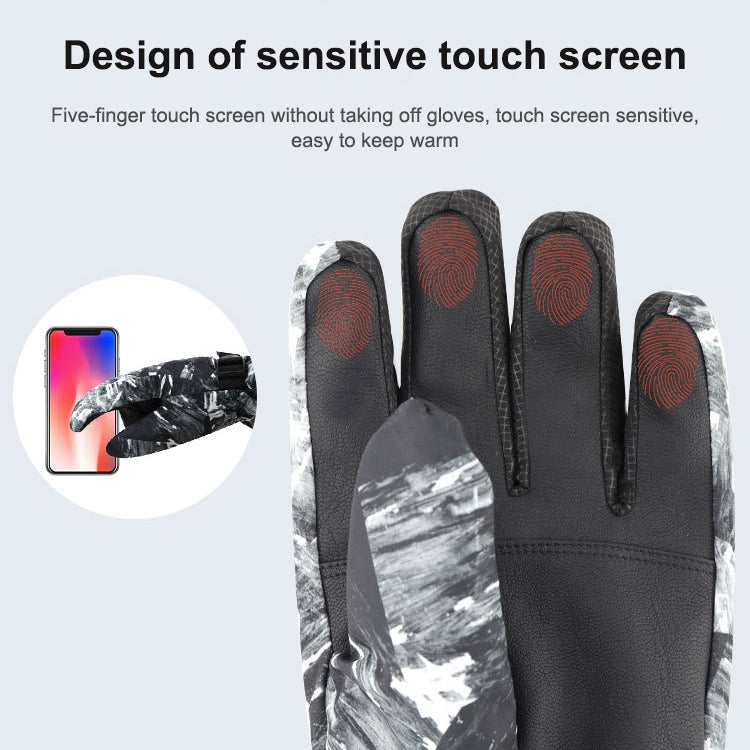 Winter Thermal Ski Gloves Outdoor Waterproof Velvet Gloves Thickening Touch Screen Motorcycle Gloves, Size: L(Black) - Locomotive Gloves by PMc TechLife | Online Shopping South Africa | PMc TechLife | Buy Now Pay Later Mobicred