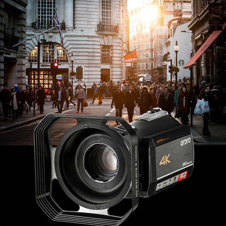 ORDRO AC5 4K HD Night Vision WiFi 12X Optical Zoom Digital Video DV Camera Camcorder, Style:Standard + Microphone(Black) - free shipping - PMc TechLife - Order now!