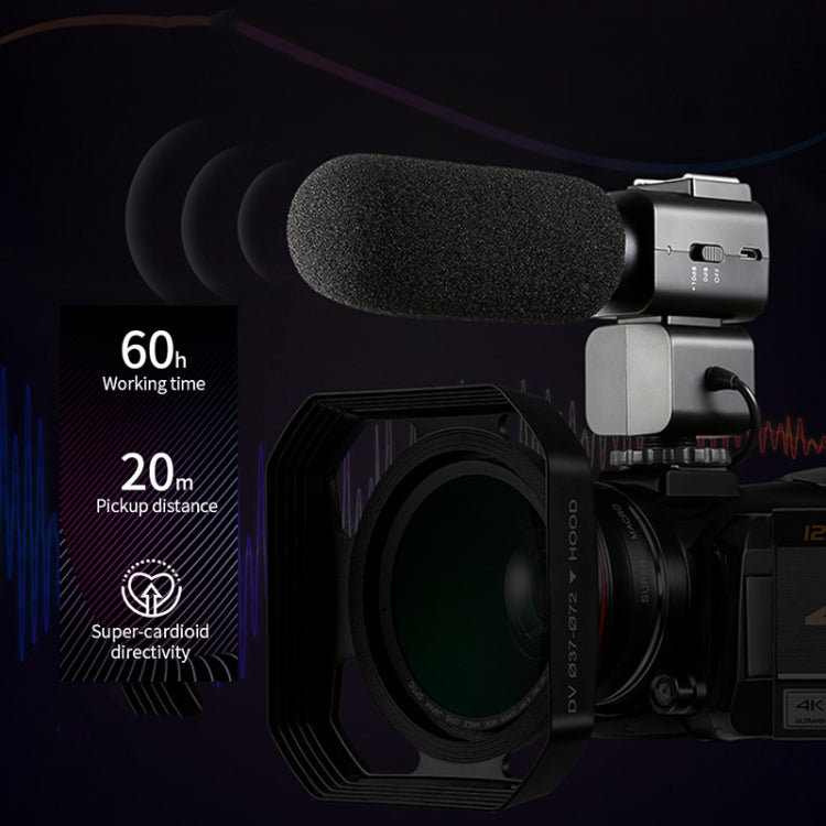 ORDRO AC5 4K HD Night Vision WiFi 12X Optical Zoom Digital Video DV Camera Camcorder, Style:Standard + Microphone + Handheld Stand(Black) - free shipping - PMc TechLife - Order now!