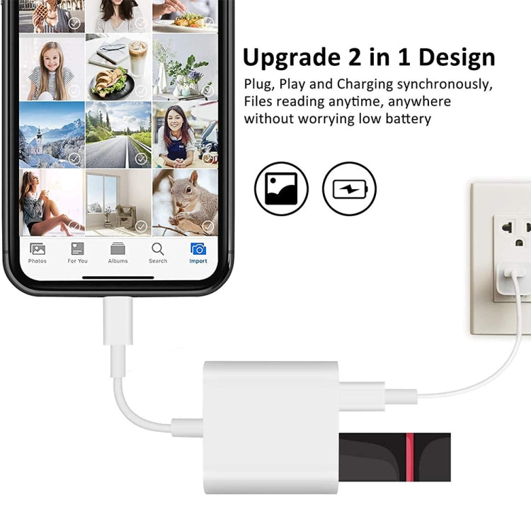 8 Pin To USB2.0+8 Pin Interface OTG Sdapter, Support IOS System(Upgrade) - Converter & Adapter by PMC Jewellery | Online Shopping South Africa | PMC Jewellery | Buy Now Pay Later Mobicred