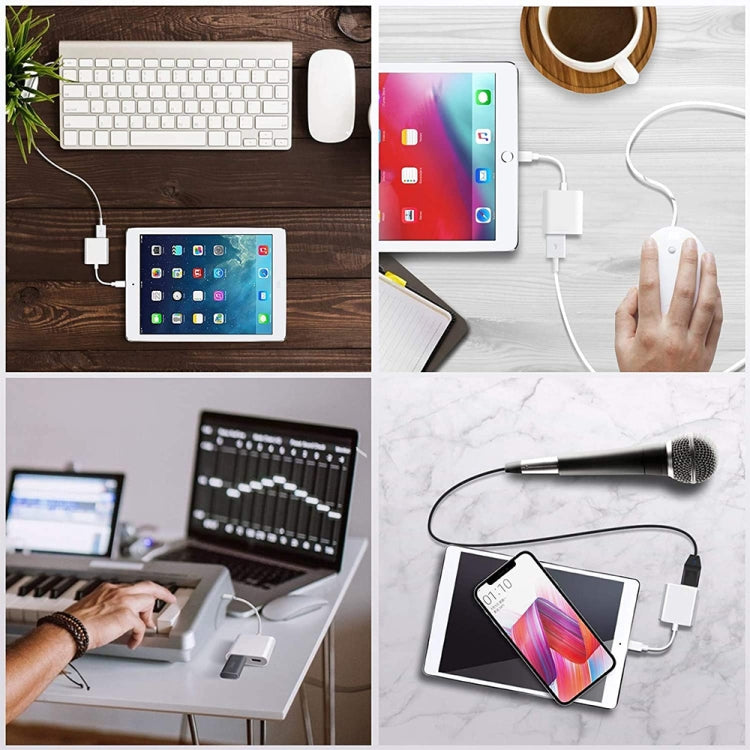 8 Pin To USB2.0+8 Pin Interface OTG Sdapter, Support IOS System(Upgrade) - Converter & Adapter by PMC Jewellery | Online Shopping South Africa | PMC Jewellery | Buy Now Pay Later Mobicred