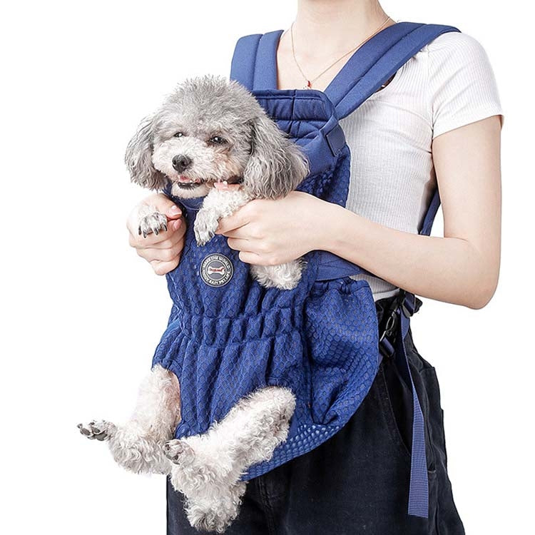 Doglemi Pet Outing Backpack Dog Shoulder Chest Bag Breathable Mesh Dog Cat Bag, Size:L(Blue) - free shipping - PMC TechLife - Order now!