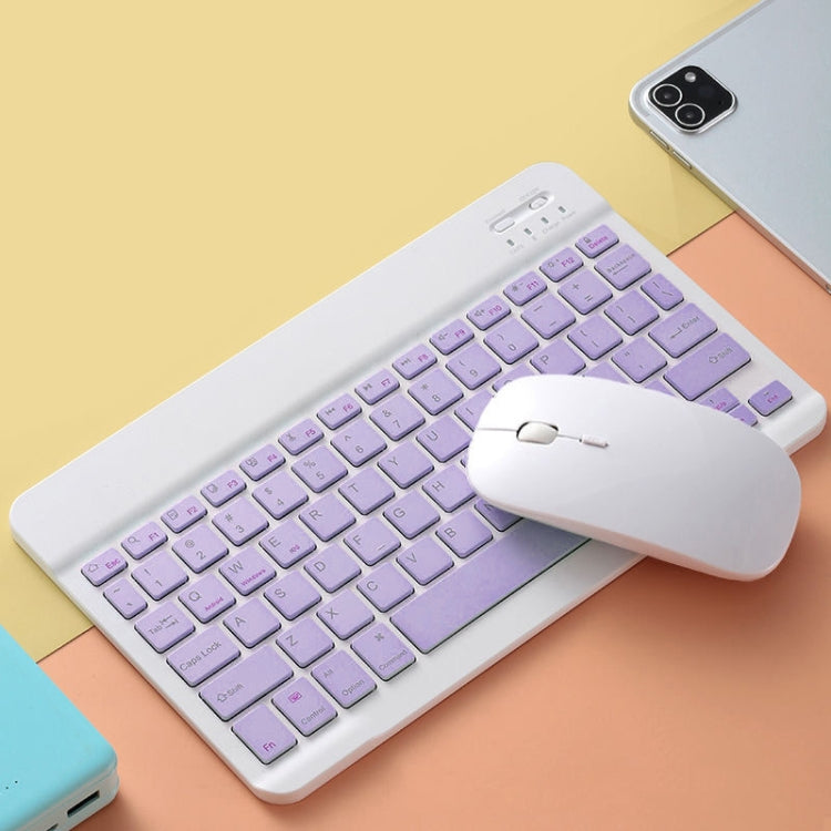 Universal Ultra-Thin Portable Bluetooth Keyboard and Mouse Set For Tablet Phones, Size:10 inch(Purple Keyboard + White Mouse) - free shipping - PMC TechLife - Order now!