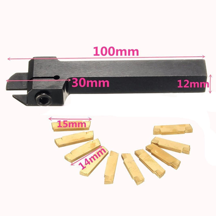 10pcs MGMN200-G Inserts + 1pc MGEHR1212-2 Lathe Turning Tool - Others by PMC TechLife | Online Shopping South Africa | PMC TechLife