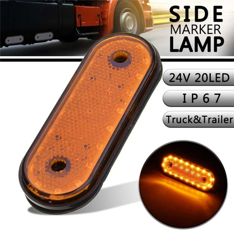 5 PCS MK-095 24V 20 LEDs Universal Truck Side Lights Truck Trailer Tail Lights(Red) - Warning Lights by PMC TechLife | Online Shopping South Africa | PMC TechLife | Buy Now Pay Later Mobicred