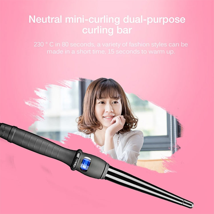 LCD Conical Curling Iron Single Tube Ceramic Glaze Pear Flower Cone, Size:25mm EU - free shipping - PMC TechLife - Order now!