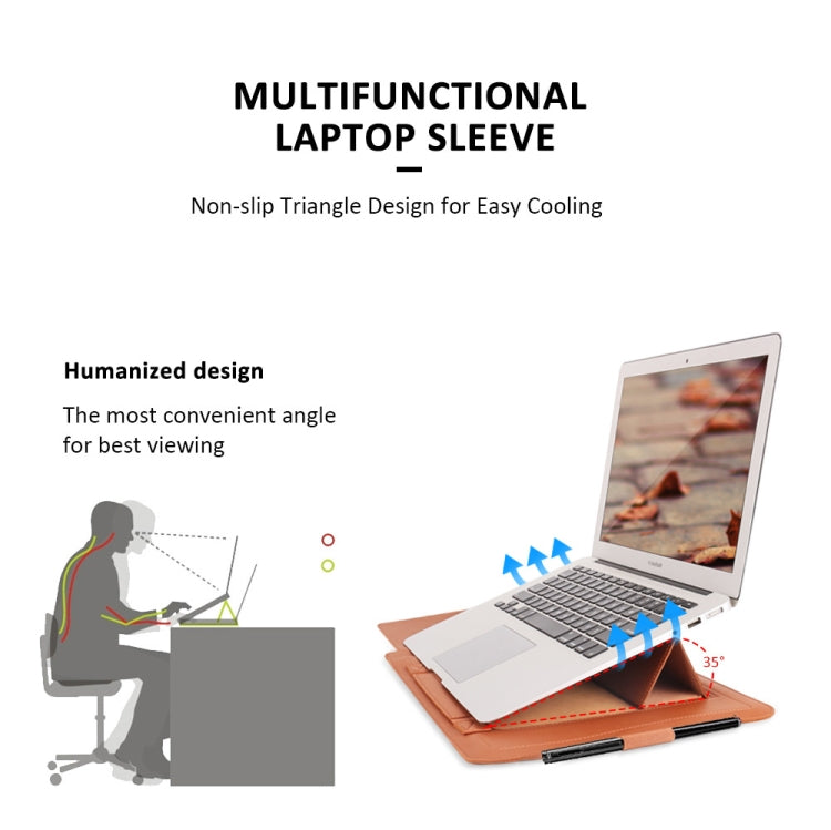 A2 4 in 1 Computer Bracket Liner Bag Storage Bag, Size:13/14 inch(Brown) - 14.1 inch by PMC TechLife | Online Shopping South Africa | PMC TechLife | Buy Now Pay Later Mobicred