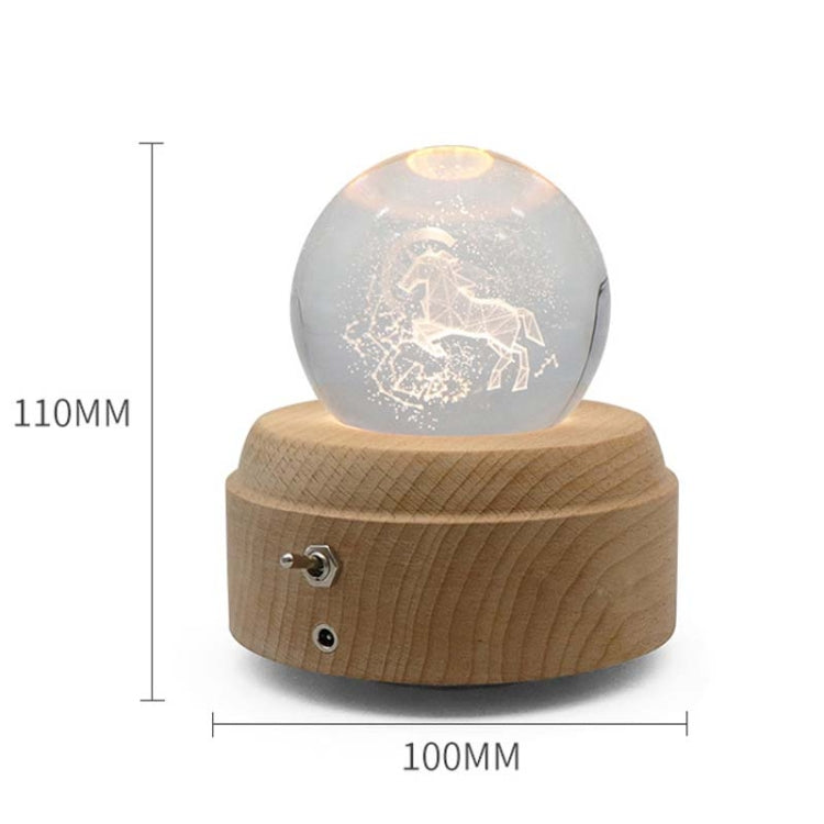Girl Bedside Lamp Crystal Ball Wooden Base Music Box Charging Glow Rotating Night Light, Random Music(Dandelion) - Novelty Lighting by PMC TechLife | Online Shopping South Africa | PMC TechLife | Buy Now Pay Later Mobicred