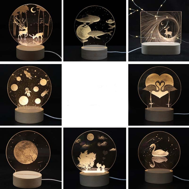 3D Atmosphere Decorative Light Acrylic Inner Carved LED Night Light Creative Girl Table Lamp(Whale Girl) - Novelty Lighting by PMC TechLife | Online Shopping South Africa | PMC TechLife | Buy Now Pay Later Mobicred