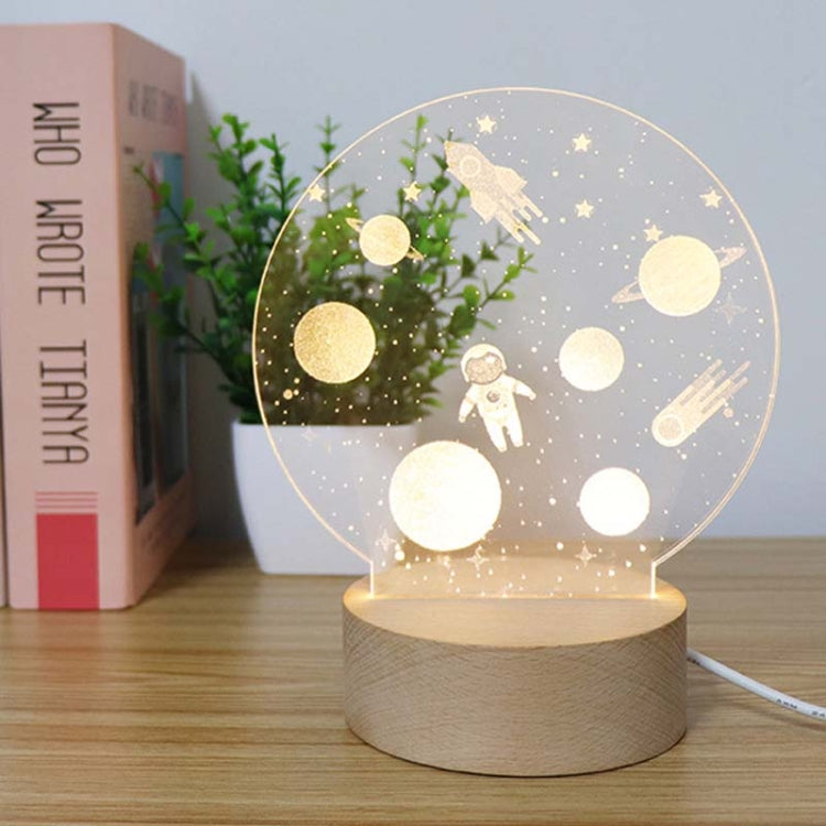 3D Atmosphere Decorative Light Acrylic Inner Carved LED Night Light Creative Girl Table Lamp(Cartoon Astronaut) - Novelty Lighting by PMC TechLife | Online Shopping South Africa | PMC TechLife | Buy Now Pay Later Mobicred