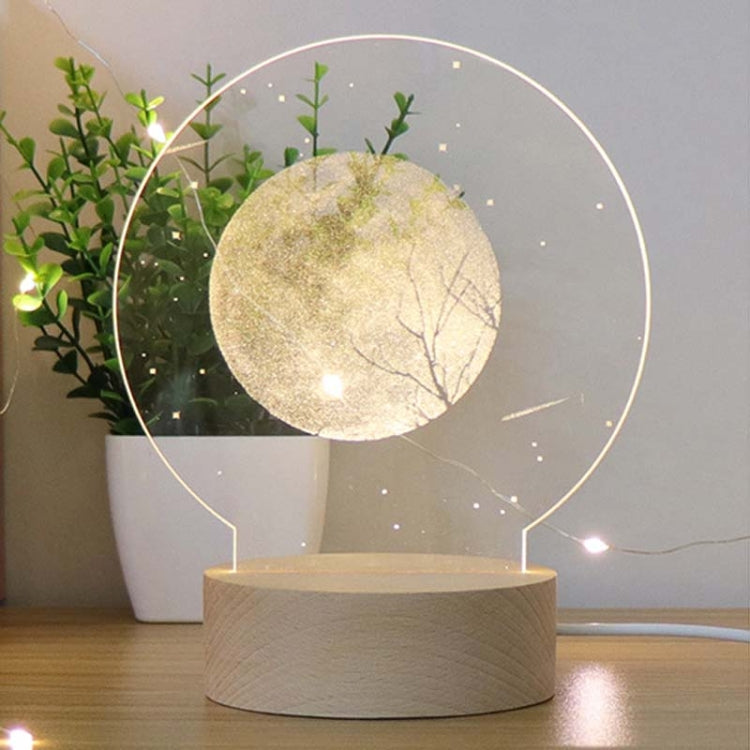 3D Atmosphere Decorative Light Acrylic Inner Carved LED Night Light Creative Girl Table Lamp(Full Moon) - Novelty Lighting by PMC TechLife | Online Shopping South Africa | PMC TechLife | Buy Now Pay Later Mobicred