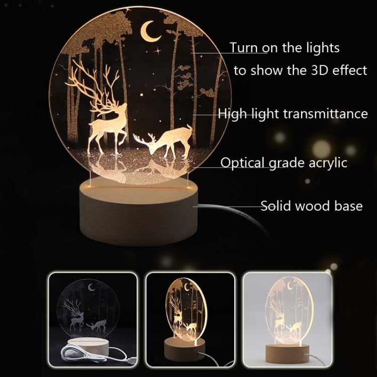 3D Atmosphere Decorative Light Acrylic Inner Carved LED Night Light Creative Girl Table Lamp(Stars And Moon) - Novelty Lighting by PMC TechLife | Online Shopping South Africa | PMC TechLife | Buy Now Pay Later Mobicred