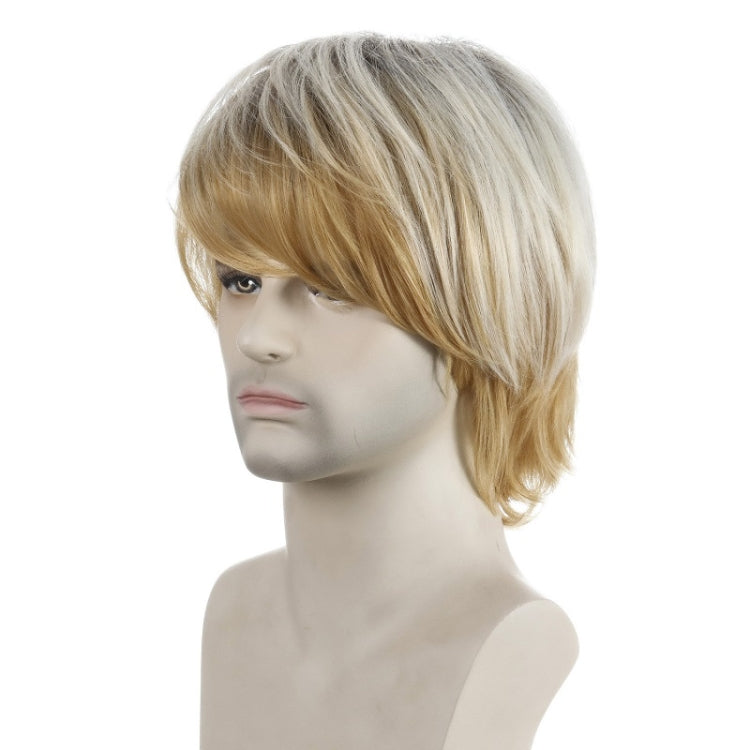Light Blond Short Hair Men Chemical Fiber Wig(Light Gold) - free shipping - PMC TechLife - Order now!