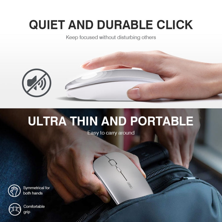 Inphic PM1 Office Mute Wireless Laptop Mouse, Style:Battery Display(Metallic Gray) - Wireless Mice by Inphic | Online Shopping South Africa | PMC TechLife | Buy Now Pay Later Mobicred