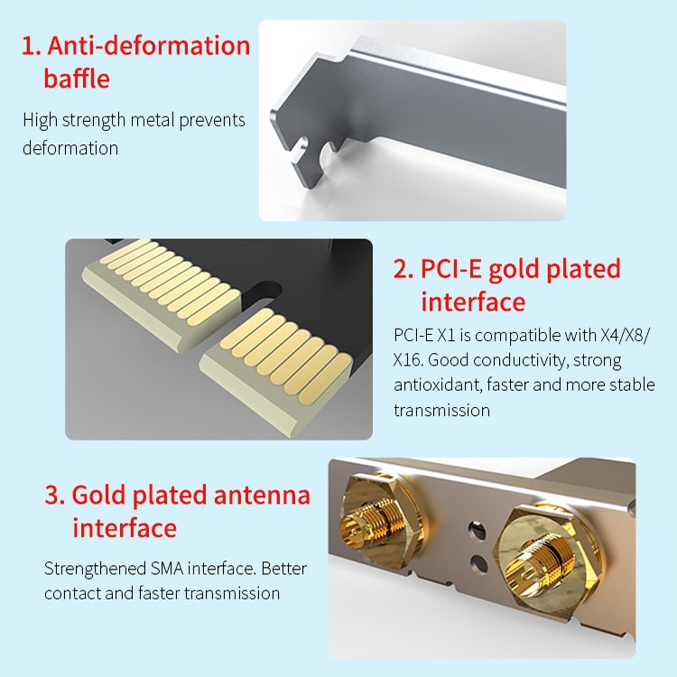 COMFAST Gaming Game 3000Mbps Gigabit Dual-Frequency Wireless Desktop Computer PCIE Wireless Network Card, Coverage: AX200 PRO - free shipping - PMC Jewellery - Order now!