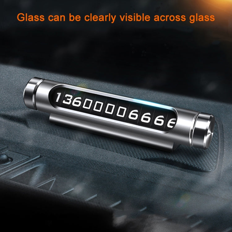 Magnetic Adsorption Design Car Shape Rotatable Luminous Car Temporary Parking Card with Phone Number(Silver) - Parking Card by PMC TechLife | Online Shopping South Africa | PMC TechLife | Buy Now Pay Later Mobicred
