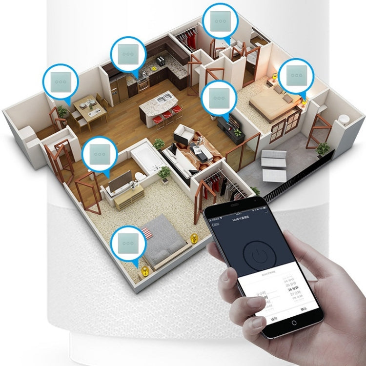 Wifi Wall Touch Panel Switch Voice Control Mobile Phone Remote Control, Model: White 1 Gang (Single Firewire Zigbee) - free shipping - PMC Jewellery - Order now!