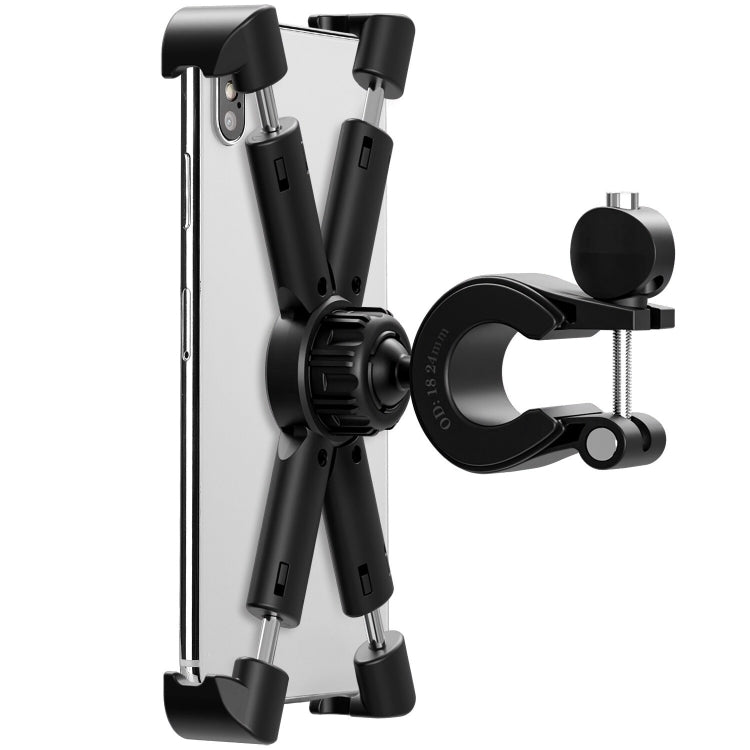 Motorcycle Bicycle Phone Holder Outdoor Riding Equipment Suitable For 4.7-8 Inch Mobile Phone/Tablet(Black) - Holders by PMC TechLife | Online Shopping South Africa | PMC TechLife | Buy Now Pay Later Mobicred