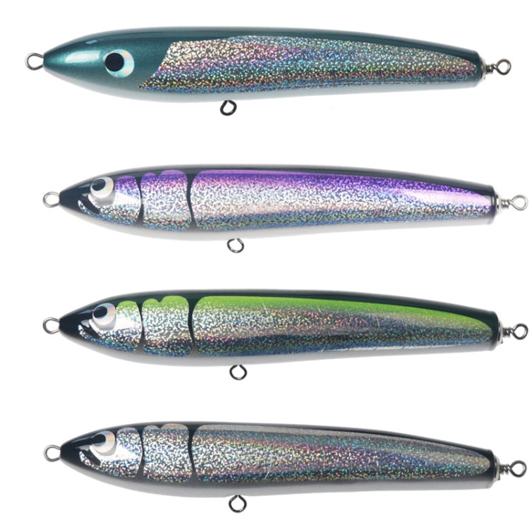 120g 22cm Floating Water Wooden Handmade Big Pencil  Deep Sea Boat Fishing Wave Lying Tuna Bait(Purple Laser) - Fishing Lures by PMC TechLife | Online Shopping South Africa | PMC TechLife | Buy Now Pay Later Mobicred
