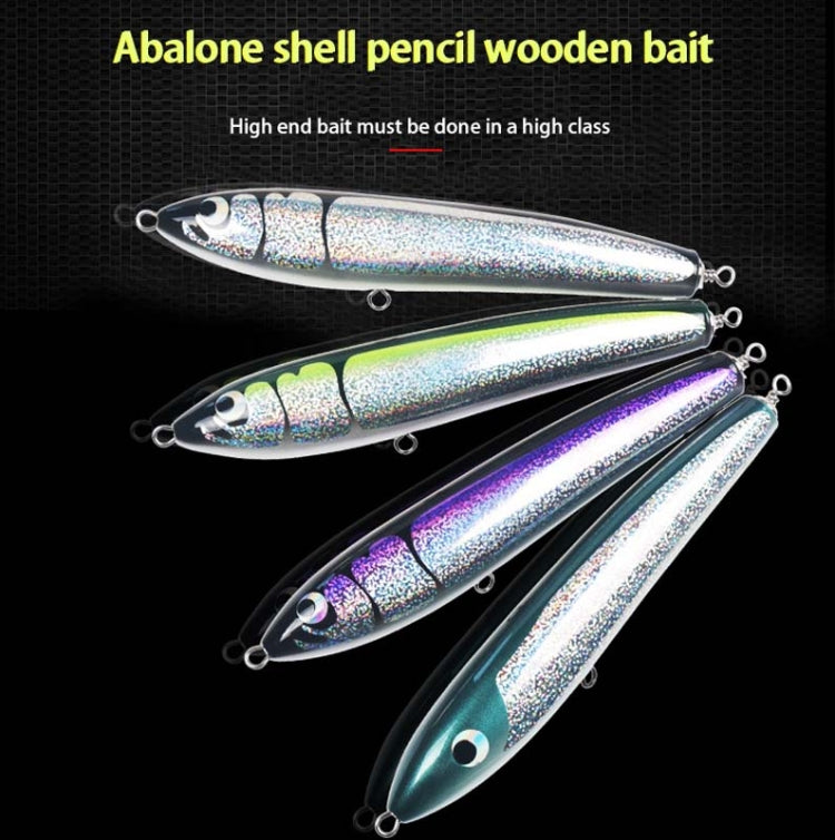 120g 22cm Floating Water Wooden Handmade Big Pencil  Deep Sea Boat Fishing Wave Lying Tuna Bait(Purple Laser) - Fishing Lures by PMC TechLife | Online Shopping South Africa | PMC TechLife | Buy Now Pay Later Mobicred