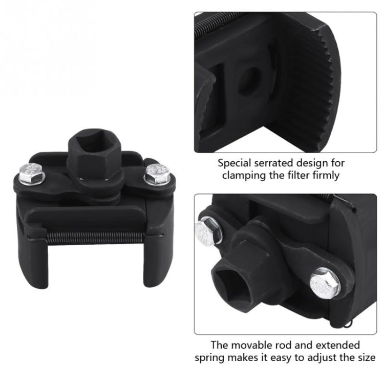 60mm-80mm Universal Cast Steel Adjustable 2 Jaw Oil Filter Wrench Fuel Remover Removal Tool Two-claw Cast Steel Filter Wrenches - Hand Tool Sets by PMC TechLife | Online Shopping South Africa | PMC TechLife | Buy Now Pay Later Mobicred