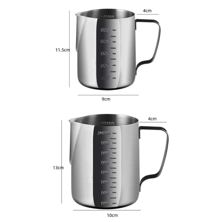 600ml 304 Stainless Steel Pointed Mouth Etched Cup Graduated Measuring Cup Milk Foam Cup Coffee Pot - free shipping - PMC TechLife - Order now!