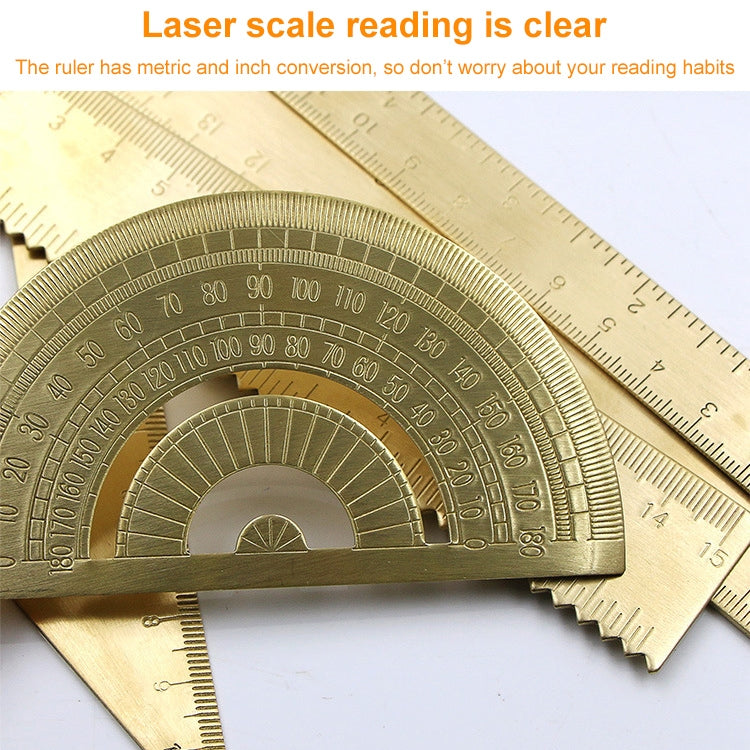 Brass Retro Drawing Ruler Measuring Tools, Model: 0-180 Degree Protractor - Rulers by PMC TechLife | Online Shopping South Africa | PMC TechLife