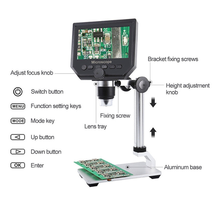 G600A HD Mobile Phone Repair Microscope 4.3 Inch Screen Digital Microscope Electron Microscope(US Plug) - free shipping - PMC Jewellery - Order now!