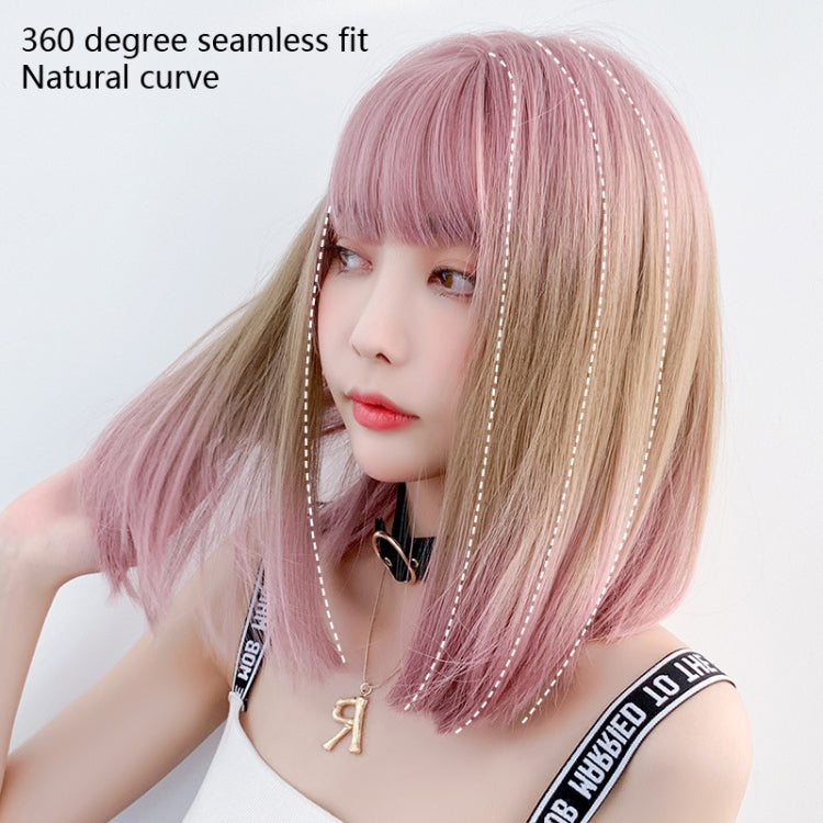 Female Gradient Highlighting Lifelike Chemical Fiber Headgear Wigs(White Tea Color 39CM) - free shipping - PMC TechLife - Order now!