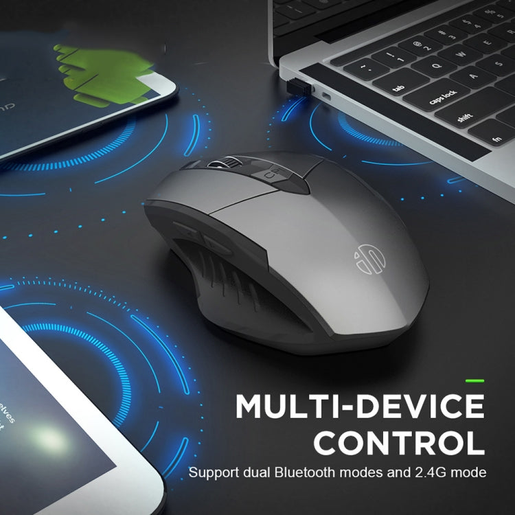 Inphic A1 6 Keys 1000/1200/1600 DPI Home Gaming Wireless Mechanical Mouse, Colour: Gray Wireless+Bluetooth 4.0+Bluetooth 5.0 - free shipping - PMC Jewellery - Order now!