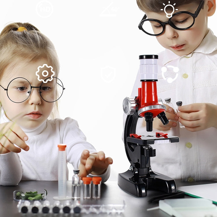 HD 1200 Times Microscope Toys Primary School Biological Science Experiment Equipment Children Educational Toys(Red) - free shipping - PMC TechLife - Order now!