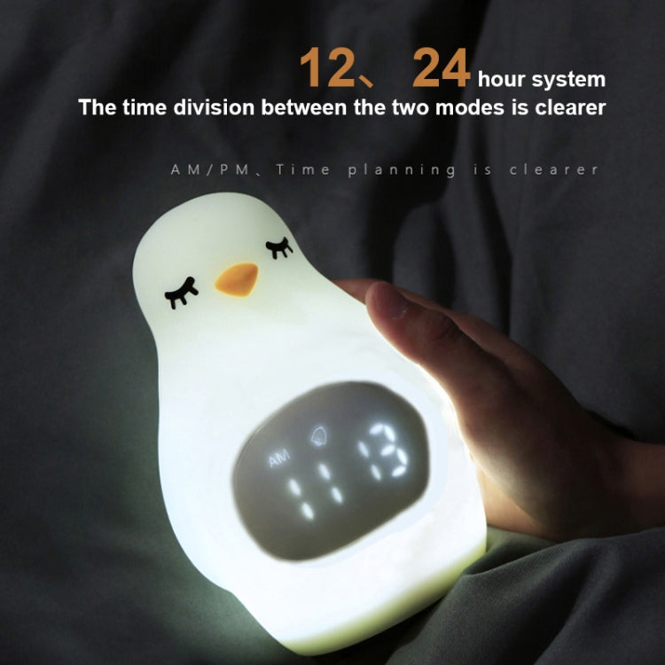 Creative Multifunctional Penguin Silicone Cute Beans Wake Children Sleeping LED Electronic Alarm Clock(Yellow Light) - Novelty Clock by PMc TechLife | Online Shopping South Africa | PMc TechLife | Buy Now Pay Later Mobicred
