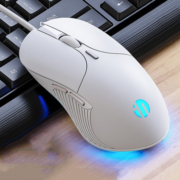 Inphic PB1 Business Office Mute Macro Definition Gaming Wired Mouse, Cable Length: 1.5m, Colour: Matte White Breathing Light - Wired Mice by Inphic | Online Shopping South Africa | PMC TechLife | Buy Now Pay Later Mobicred
