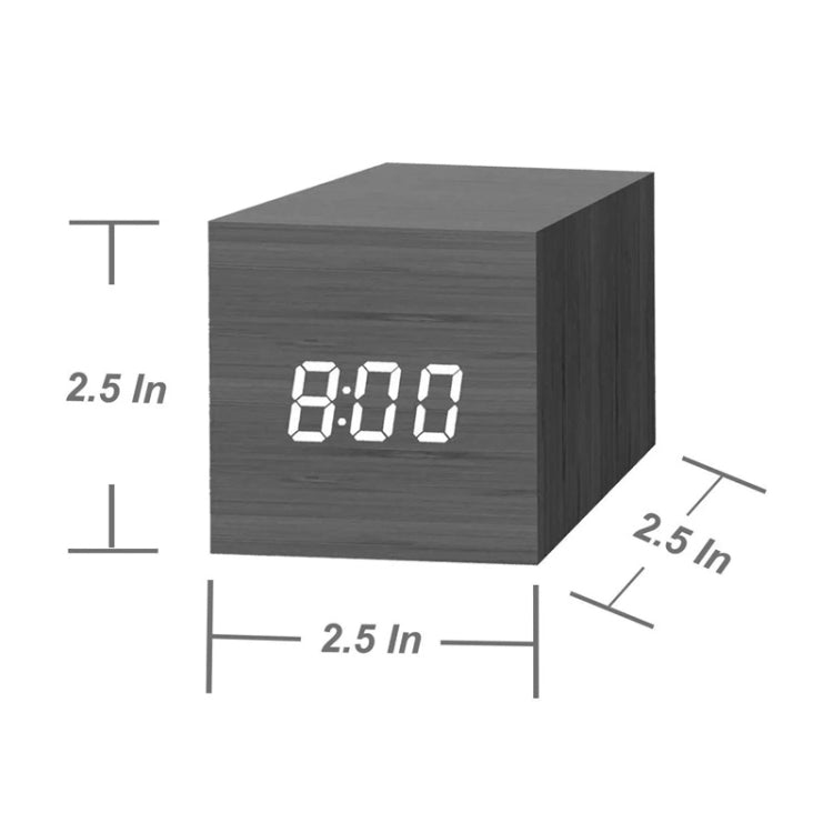 Multicolor Sounds Control Wooden Clock Modern Digital LED Desk Alarm Clock Thermometer Timer Black Green - Alarm Clocks by PMc TechLife | Online Shopping South Africa | PMc TechLife | Buy Now Pay Later Mobicred